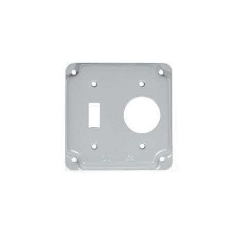 MULBERRY Electrical Box Cover, 2 Gang, Square, Steel, Toggle/Single Receptacle, Raised 11414